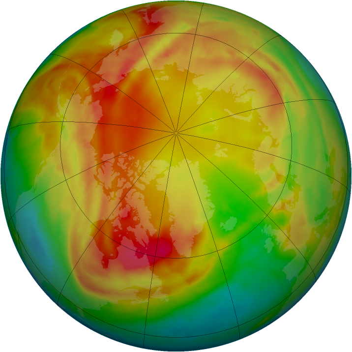 Arctic ozone map for 14 February 2015